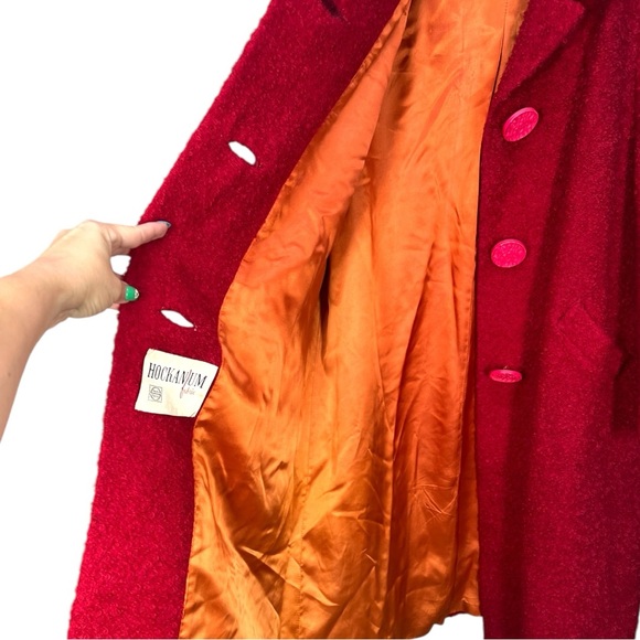 VTG Red Hockanum Fabrics Boucle Wool Coat See Measurements in Listing - Picture 10 of 13